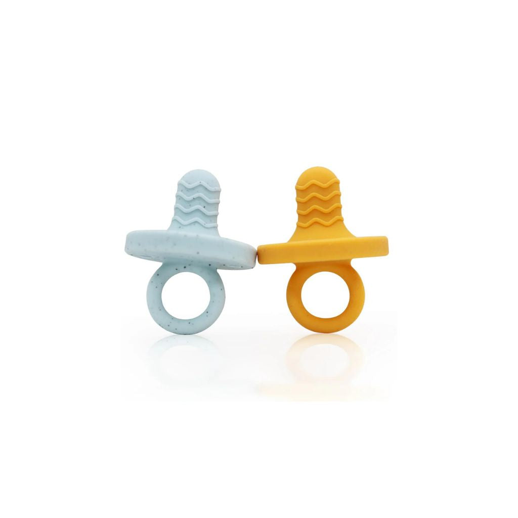 Kushies Siliteethe Teether 2 pk - Papaya/Seafoam