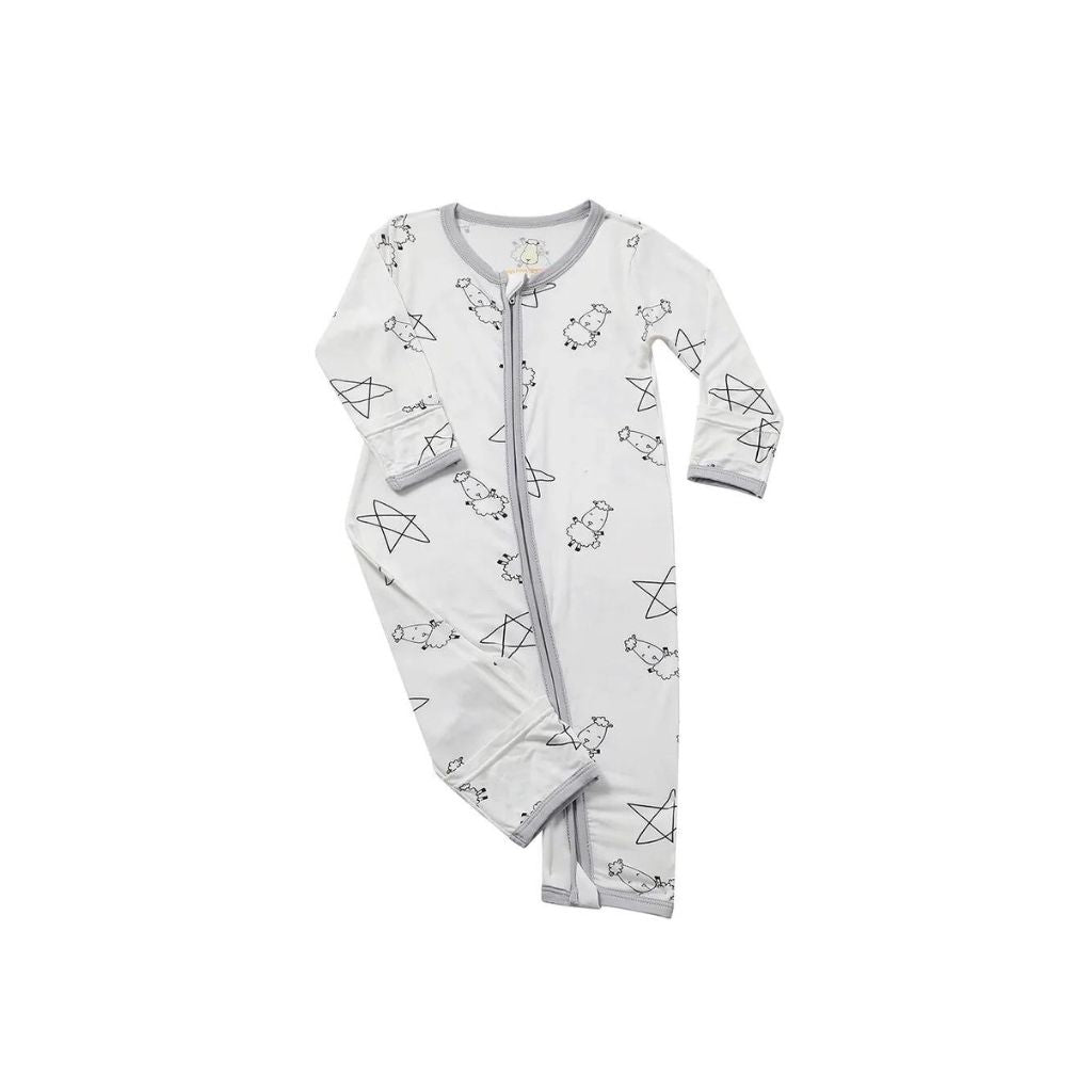 Baa Baa Sheepz Romper Zip Cute Big Star & Sheepz - White