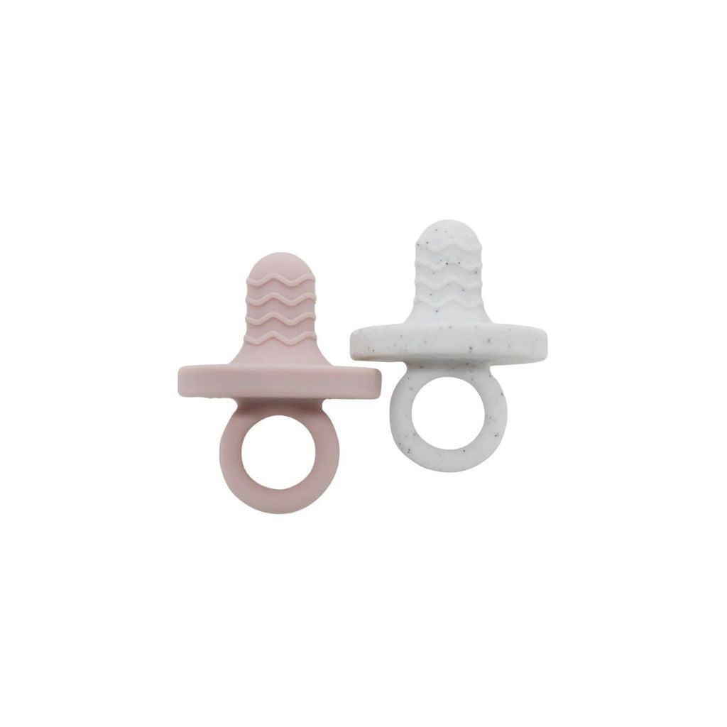 Kushies Siliteethe Teether 2 pk - Rose/Day Dream Grey