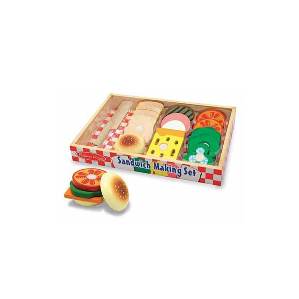 Melissa & Doug Wooden Play Food Sandwich Making Set