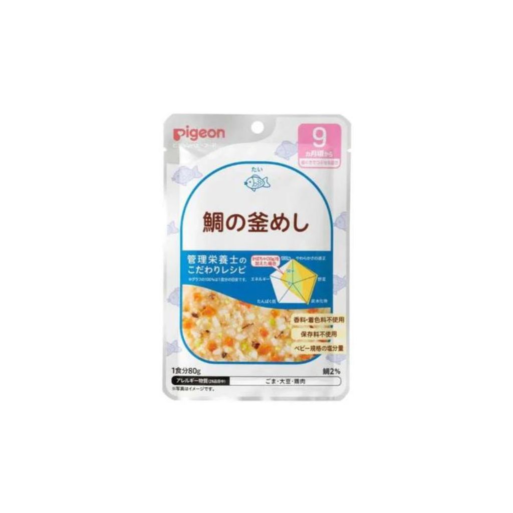 Pigeon Retort Baby Food Sea Bream Cooked Rice 80g