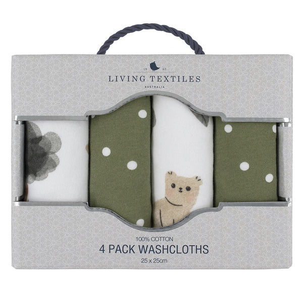 Living Textiles 4 Pack Wash Cloths