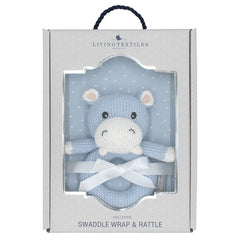 Living Textiles Jersey Swaddle & Rattle Gift Set