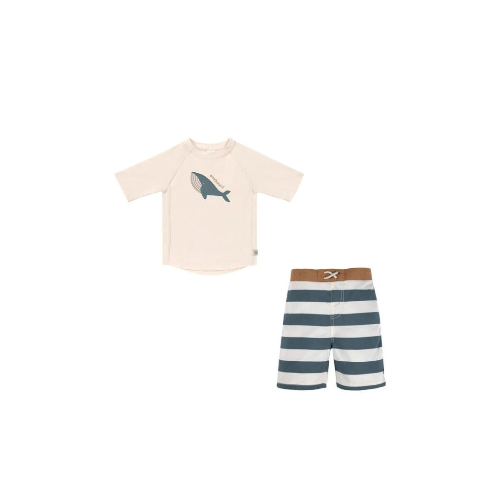 Lassig Boys Short Sleeve Rashguard + Board Shorts Whale