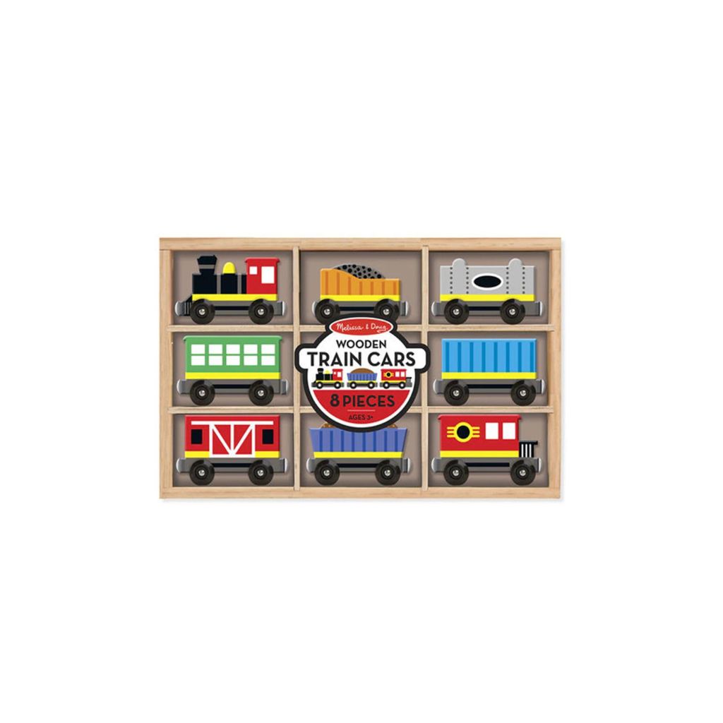 Melissa & Doug Wooden Train Cars Set