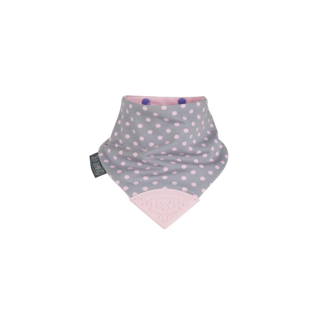 Cheeky Chompers Polka Dot Pink Neckerchew - Teething Dribble Bib