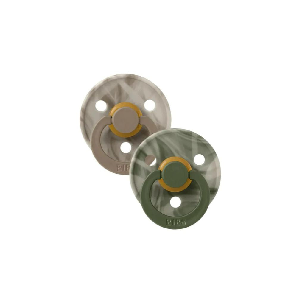 BIBS Tie Dye Latex Pacifier Twin Pack -  Camo Green