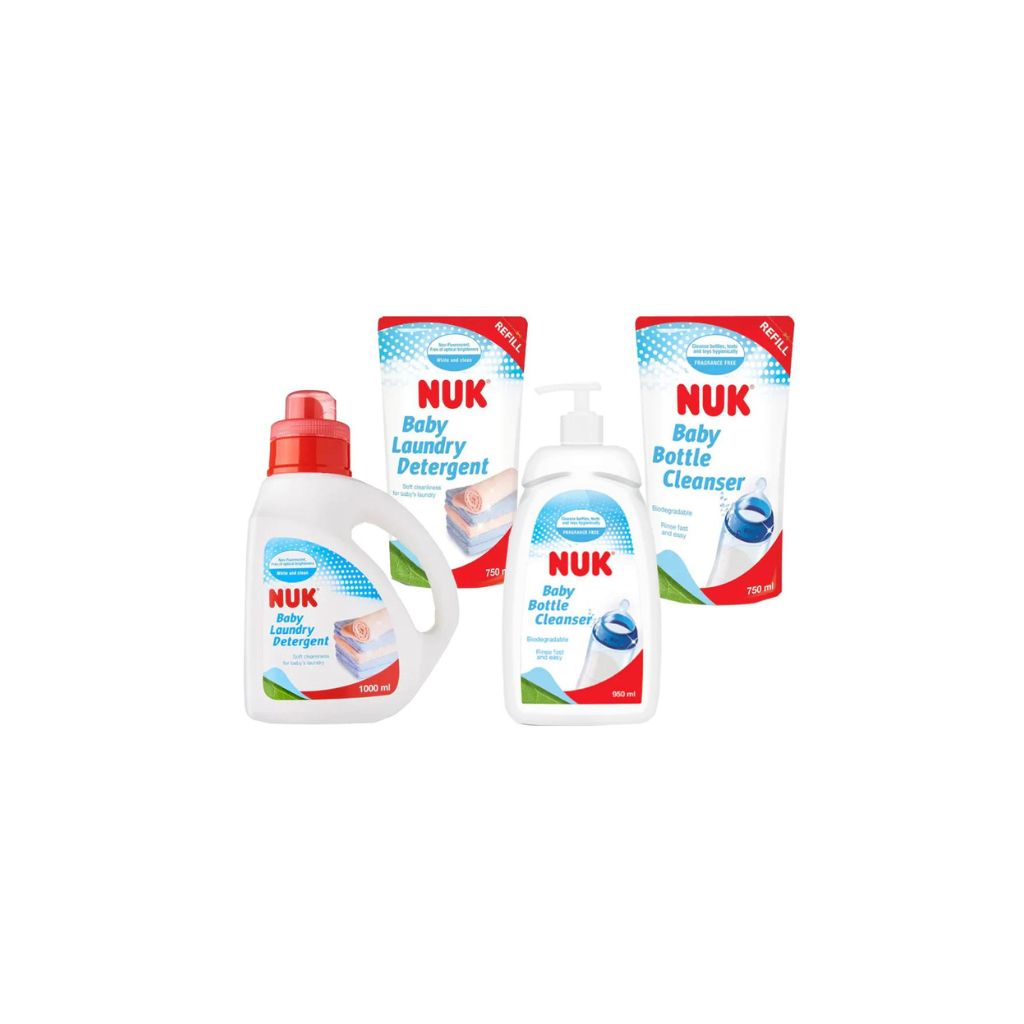 Nuk Laundry Detergent 1000ml + Refill 750ml + Baby Bottle Cleanser 950ml + Refill 750ml