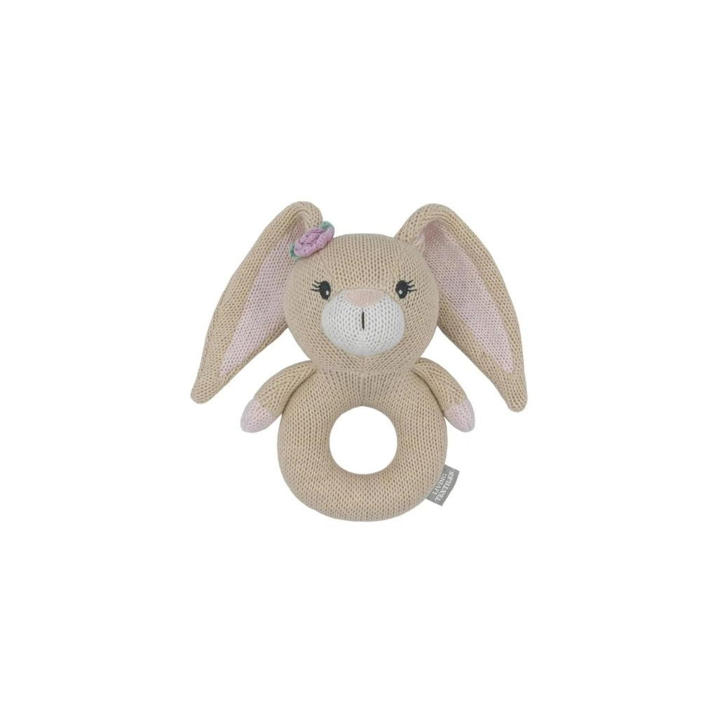 Living Textiles Knitted Rattle - Amelia the Bunny