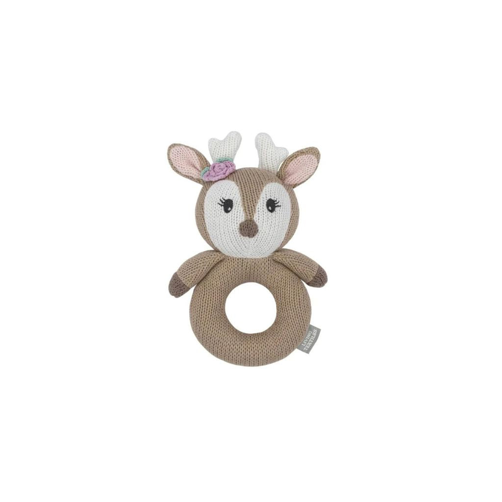 Living Textiles Knitted Rattle - Ava the Fawn