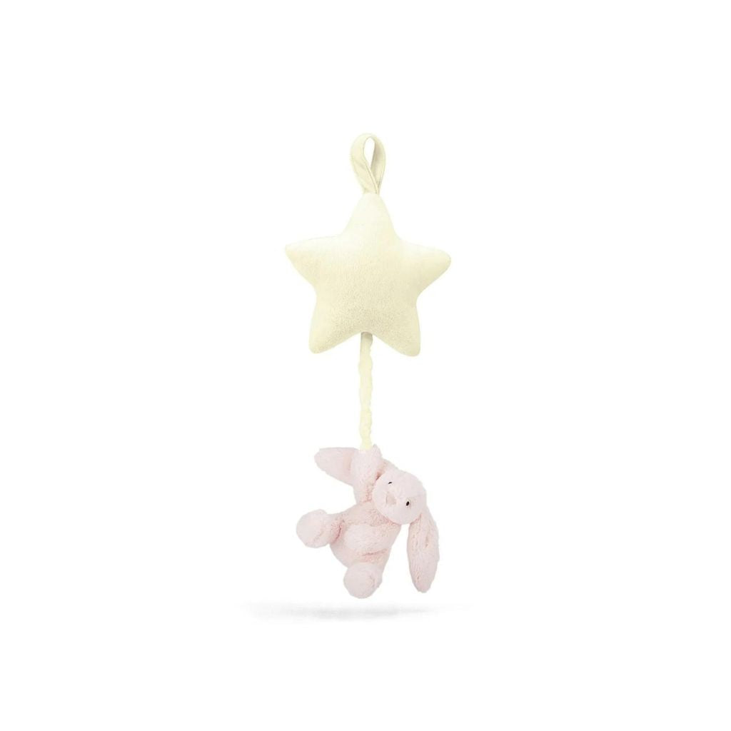 Little Jellycat Bashful Pink Bunny Star Musical Pull