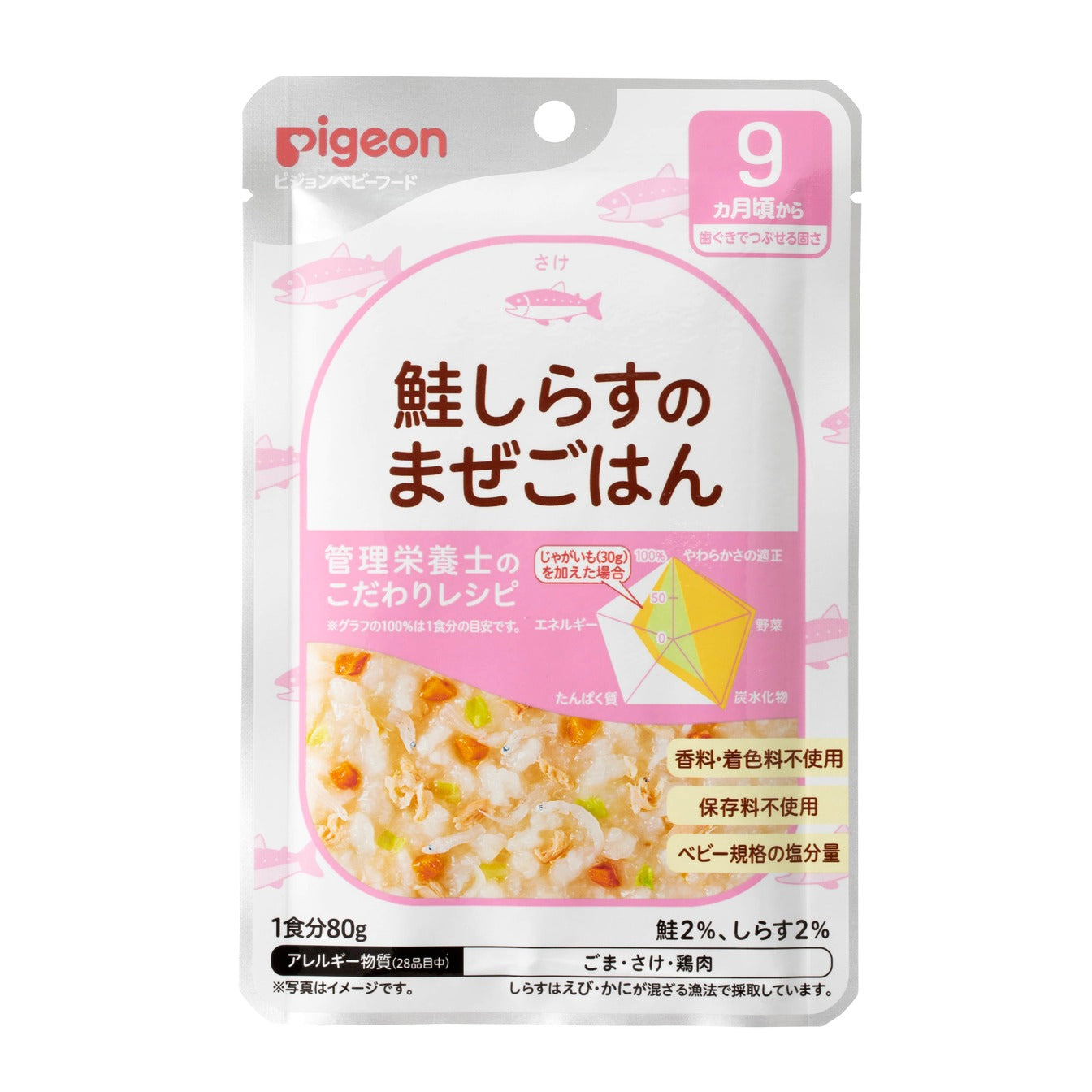 Pigeon Retort Baby Food Salmon Cooked Rice 80g