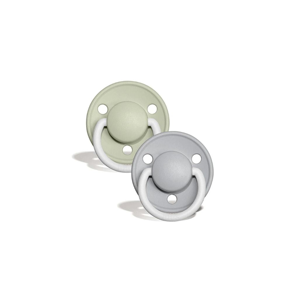 BIBS De Lux Silicone Pacifier  Twin Pack 0-3 Year Sage Night/Cloud Night