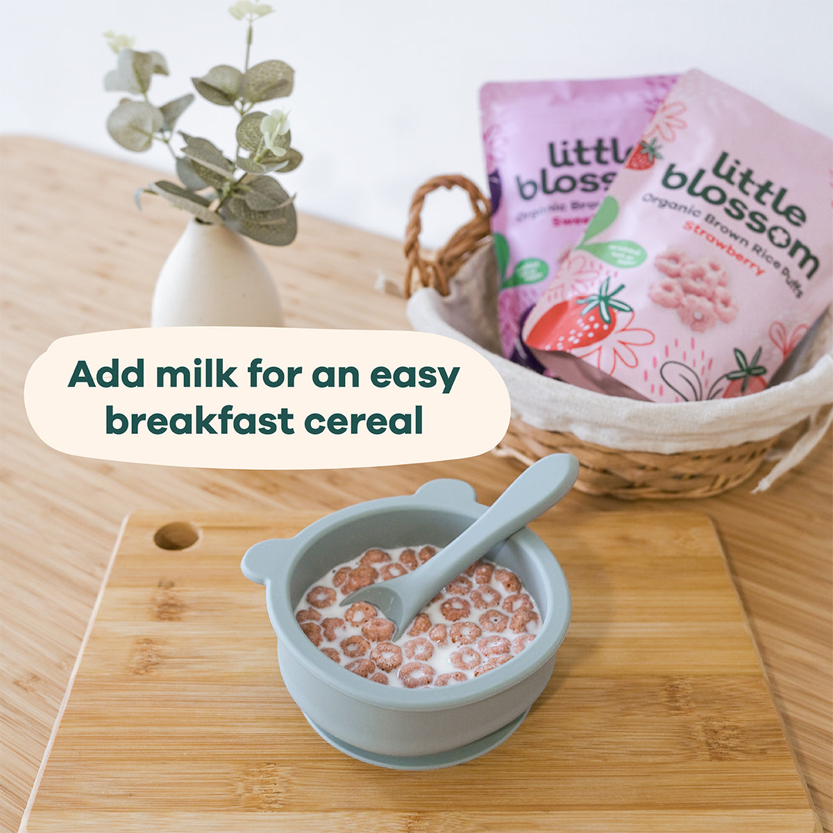 Litttle Blossom Organic Brown Rice Puffs | Strawberry