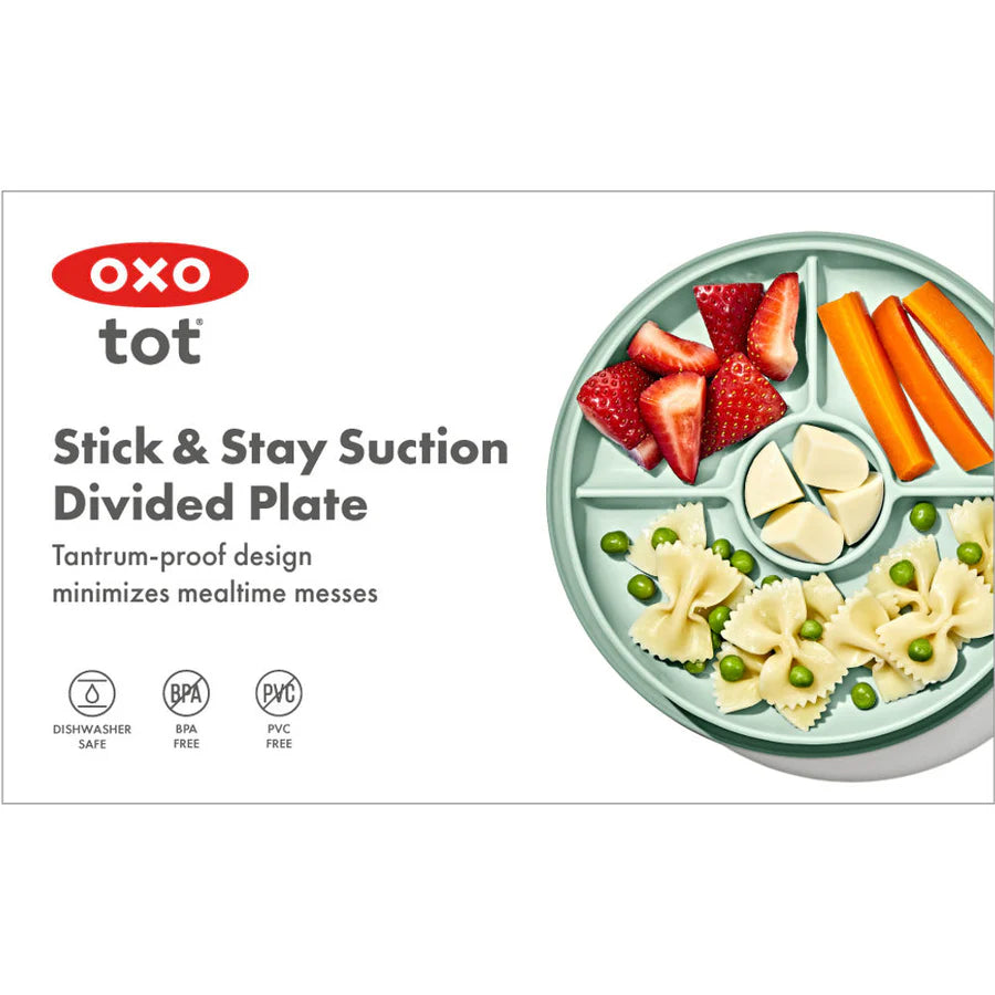 OXO Tot Stick & Stay Suction Divided Plate