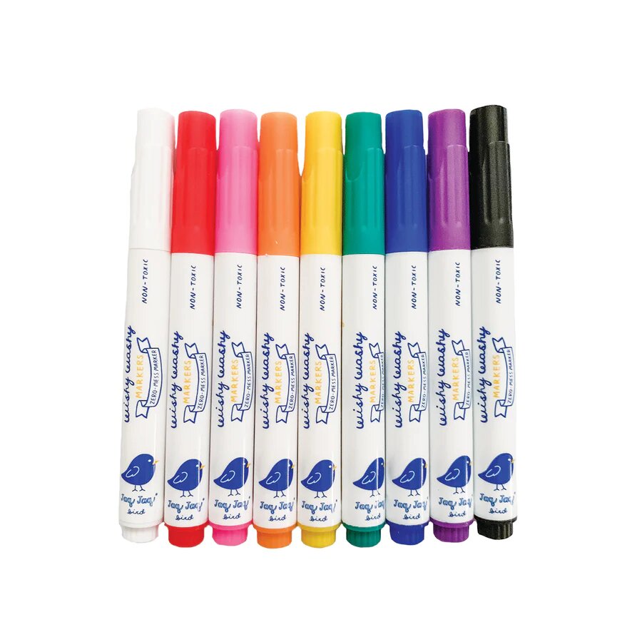 Jaq Jaq Bird Wishy Washy Markers 9pk
