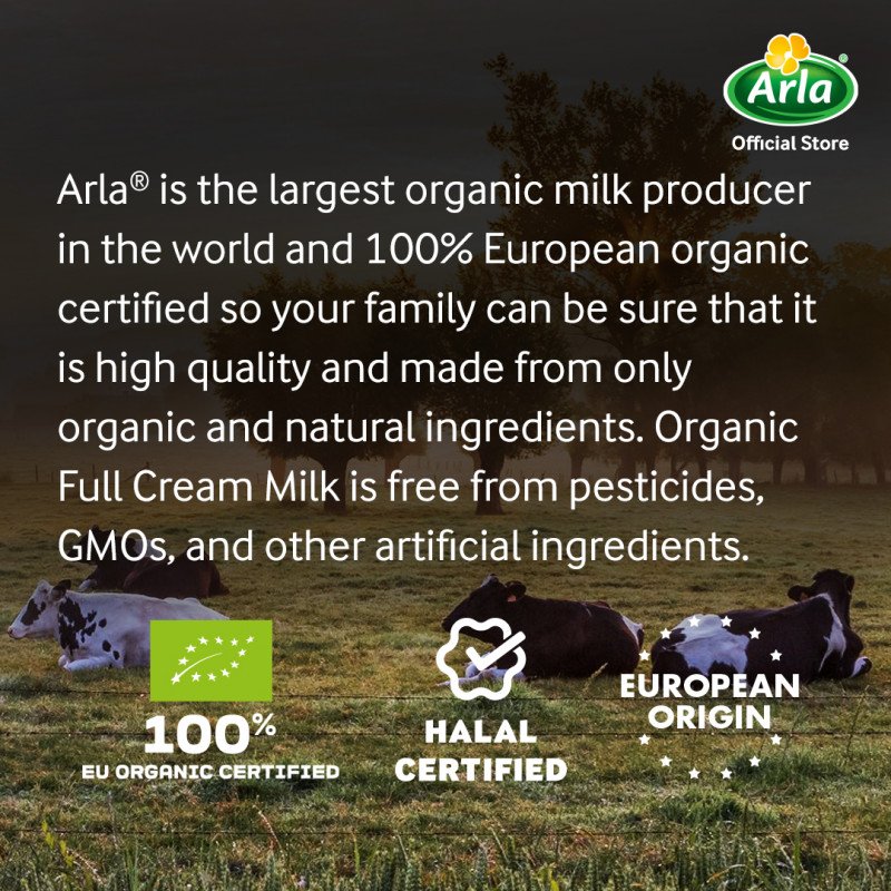 Arla Organic UHT Full Cream Milk (12x200ml)