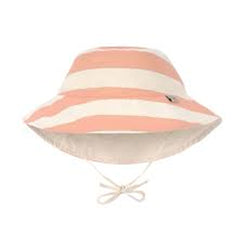 Lassig Sun Protection Bucket Hat, Block Stripes Milky Peach