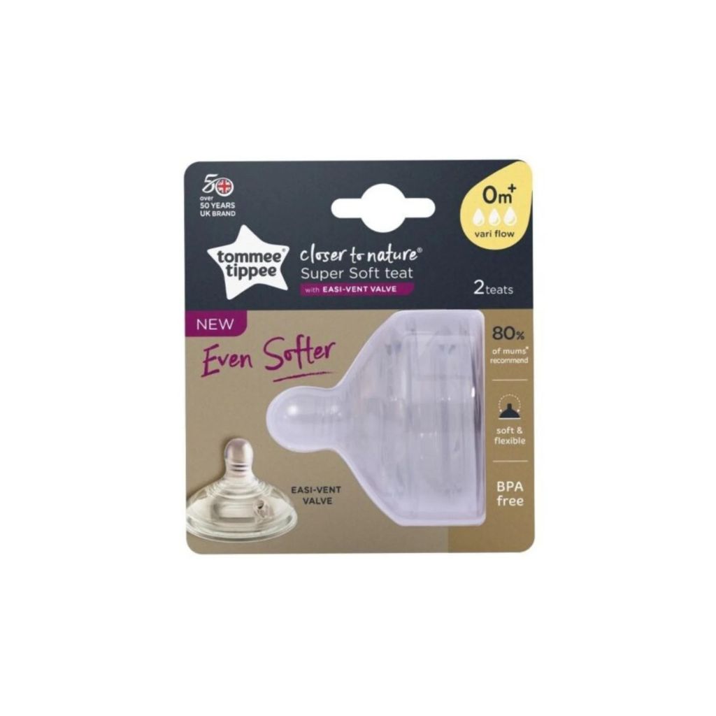 Tommee Tippee Super Soft Teat with EASI-VENT Valve - Vari-Flow (0 mths+)