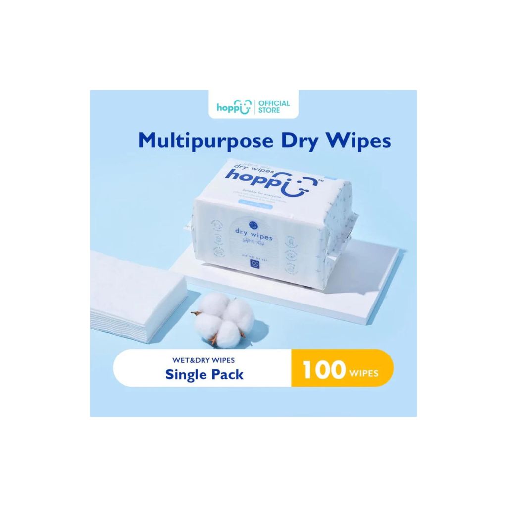 Hoppi Dry Wipes (100 Wipes) Single Pack