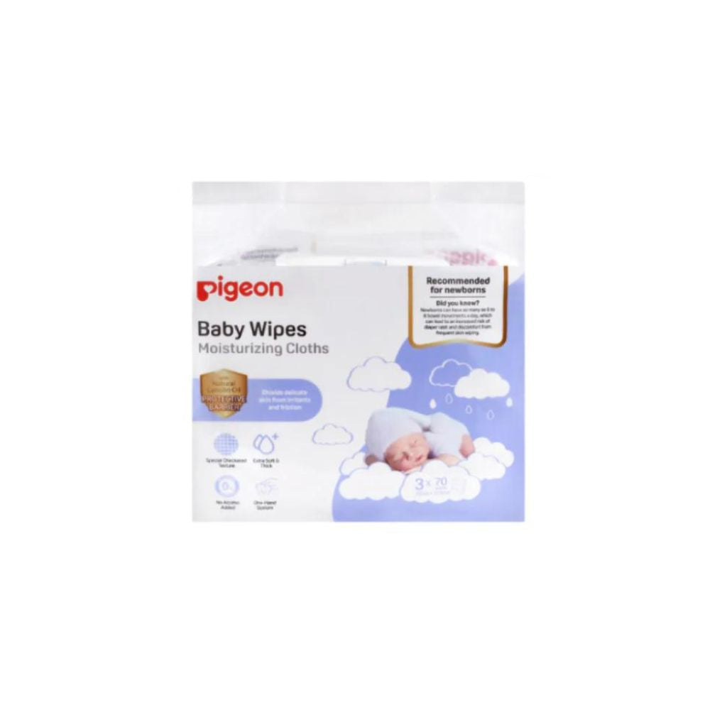 Pigeon Baby Wipes Moisturizing Cloths 70 sheets 3 in 1 Pack