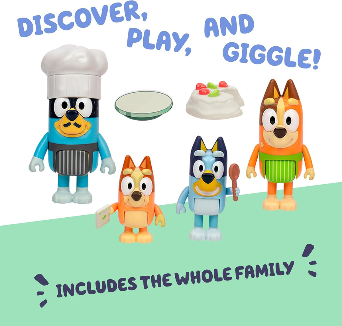 Bluey Let's Play Chef 4-Pack Toy Figure Playset