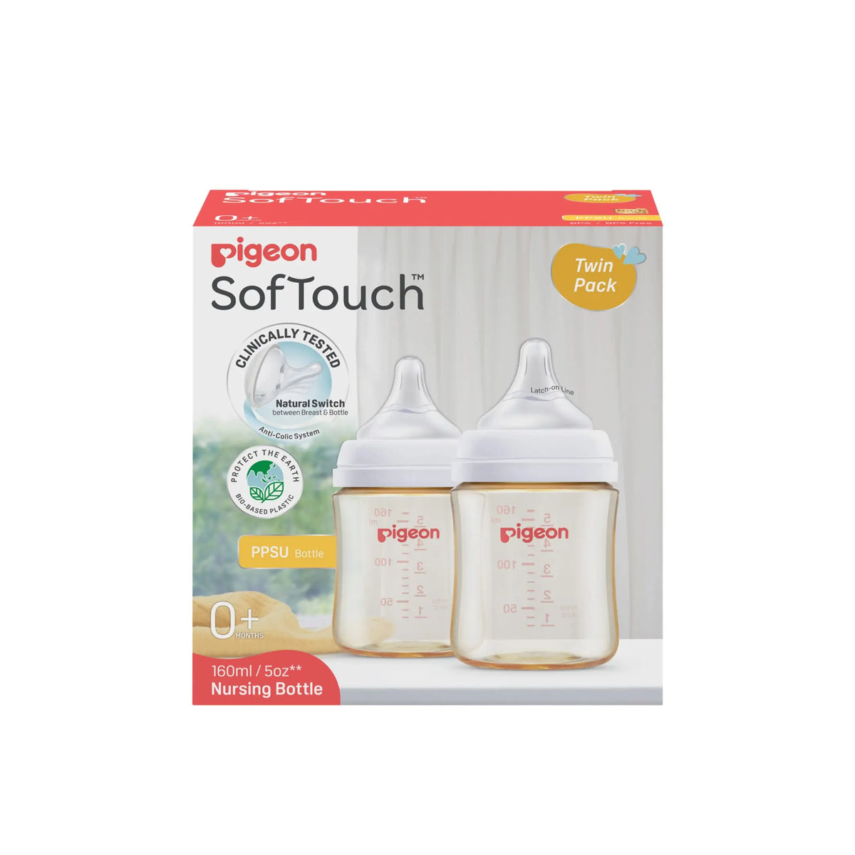 Pigeon SofTouch™ BPP Nursing Bottle PPSU (Logo Twin Pack)