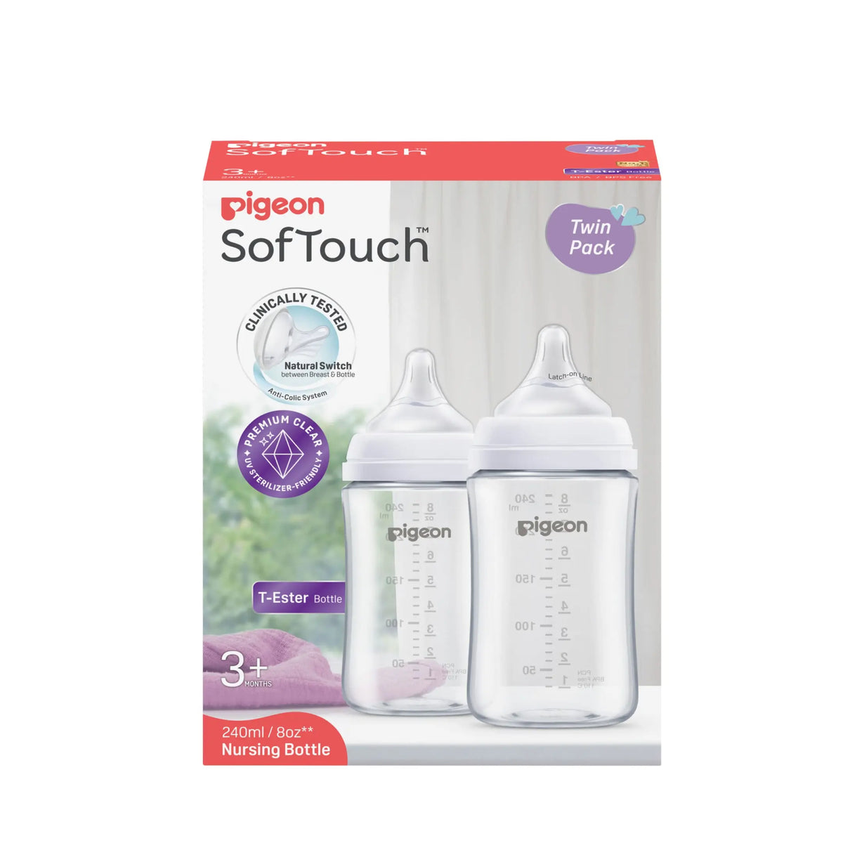 Pigeon SofTouch™ BPP Nursing Bottle T-Ester (Logo Twin Pack)