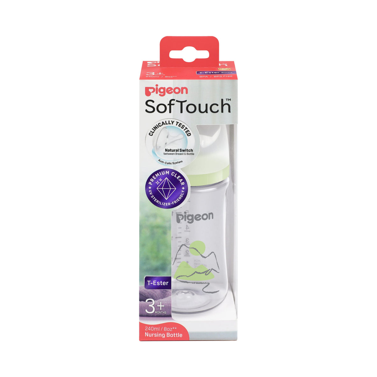 Pigeon SofTouch™ BPP Nursing Bottle T-Ester 240ml (Mountain)