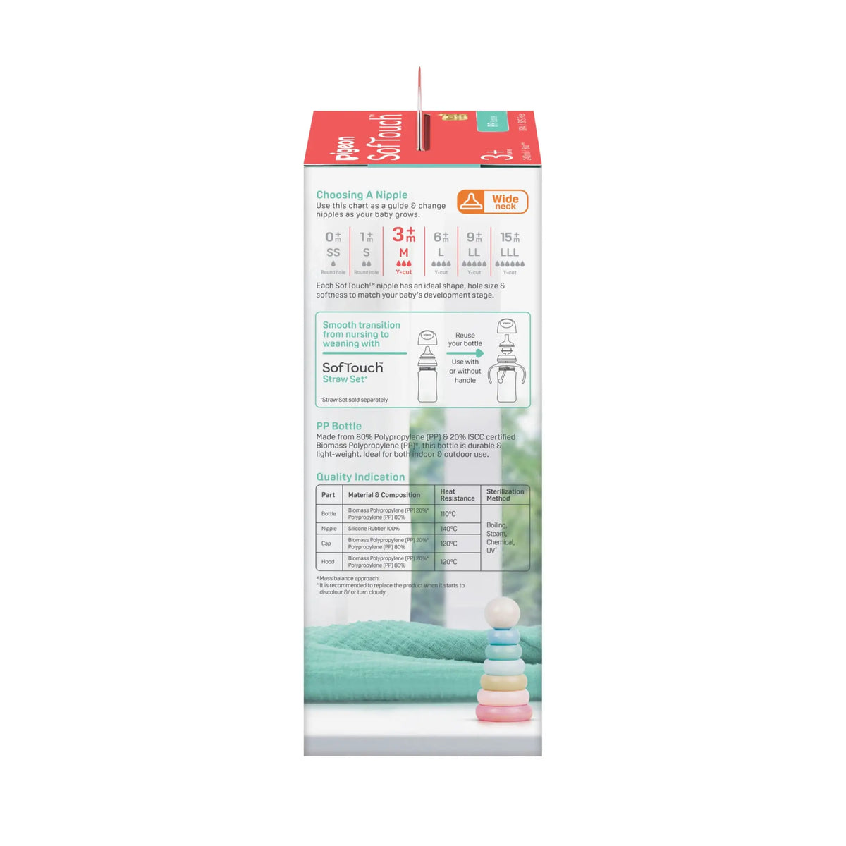 Pigeon SofTouch™ BPP Nursing Bottle PP (Logo)