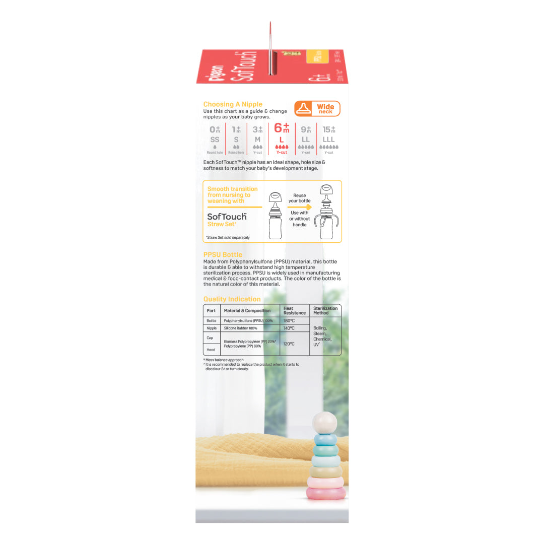 Pigeon SofTouch™ BPP Nursing Bottle PPSU (330ml)