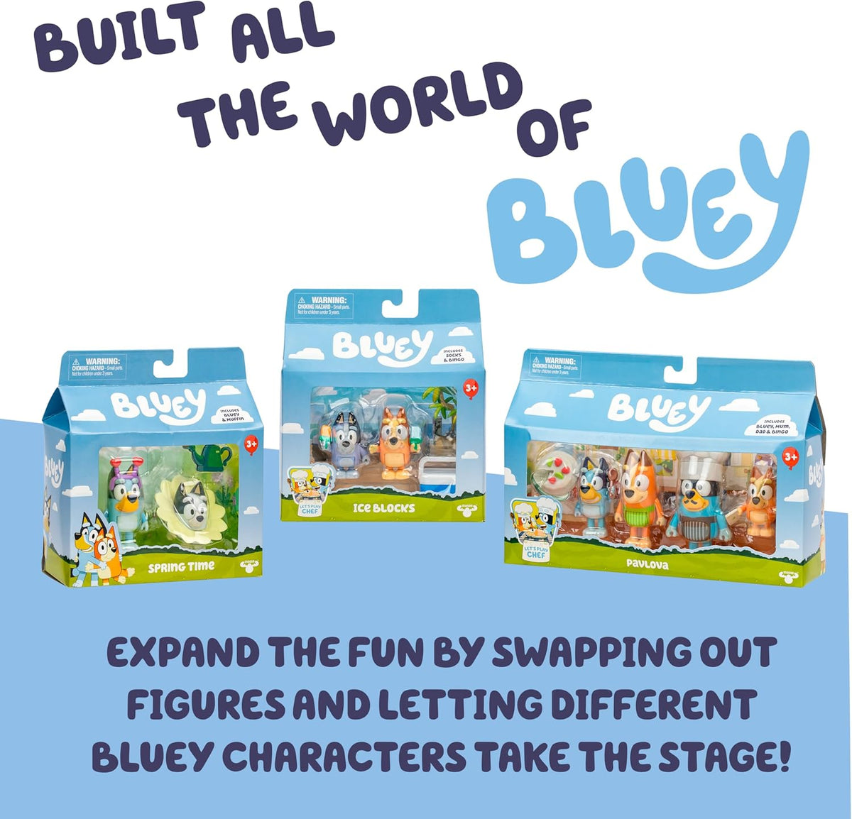 Bluey Let's Play Chef 4-Pack Toy Figure Playset
