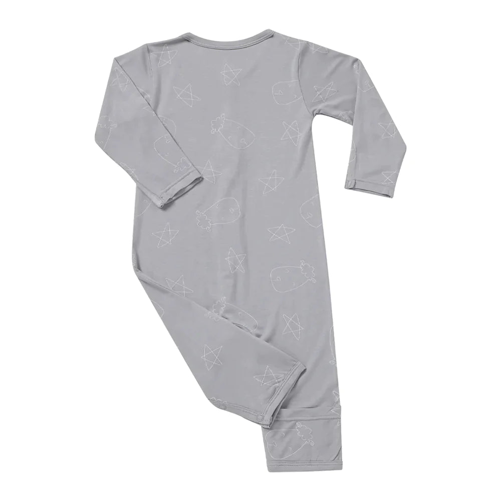 Baa Baa Sheepz Romper Cute Big Star & Head - Grey