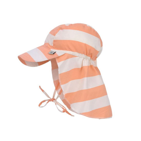 Lassig Sun Protection Flap Hat, Block Strips Peach