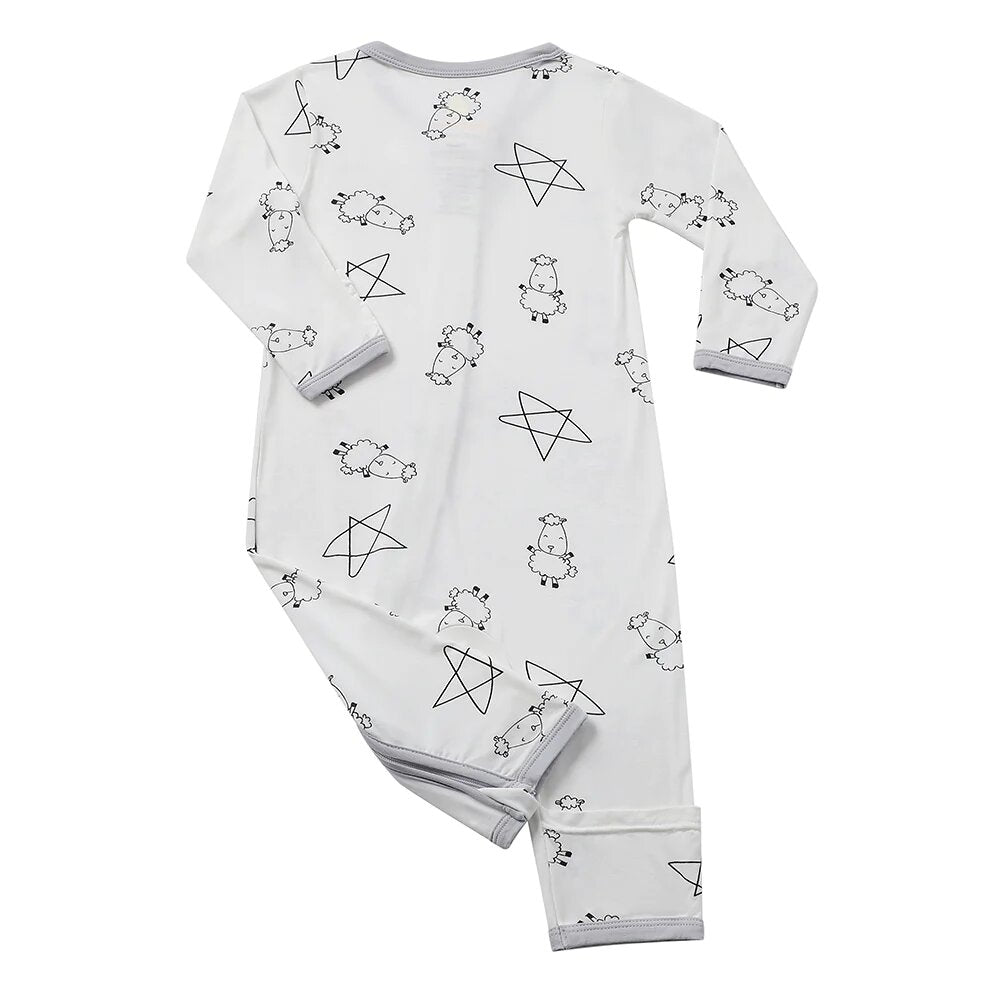 Baa Baa Sheepz Romper Zip Cute Big Star & Sheepz - White
