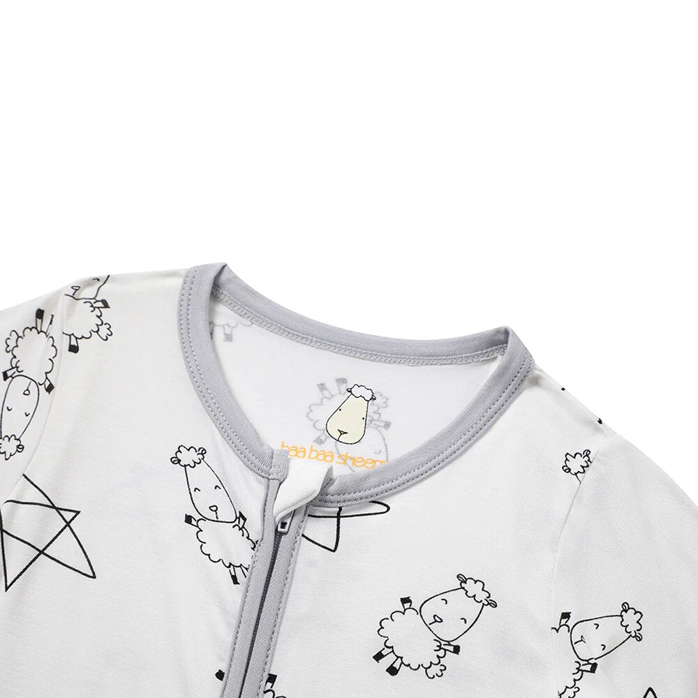 Baa Baa Sheepz Romper Zip Cute Big Star & Sheepz - White