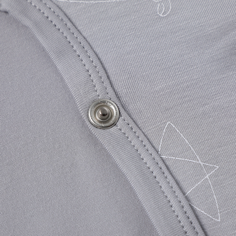 Baa Baa Sheepz Romper Side Snap Cute Big Star & Head - Grey