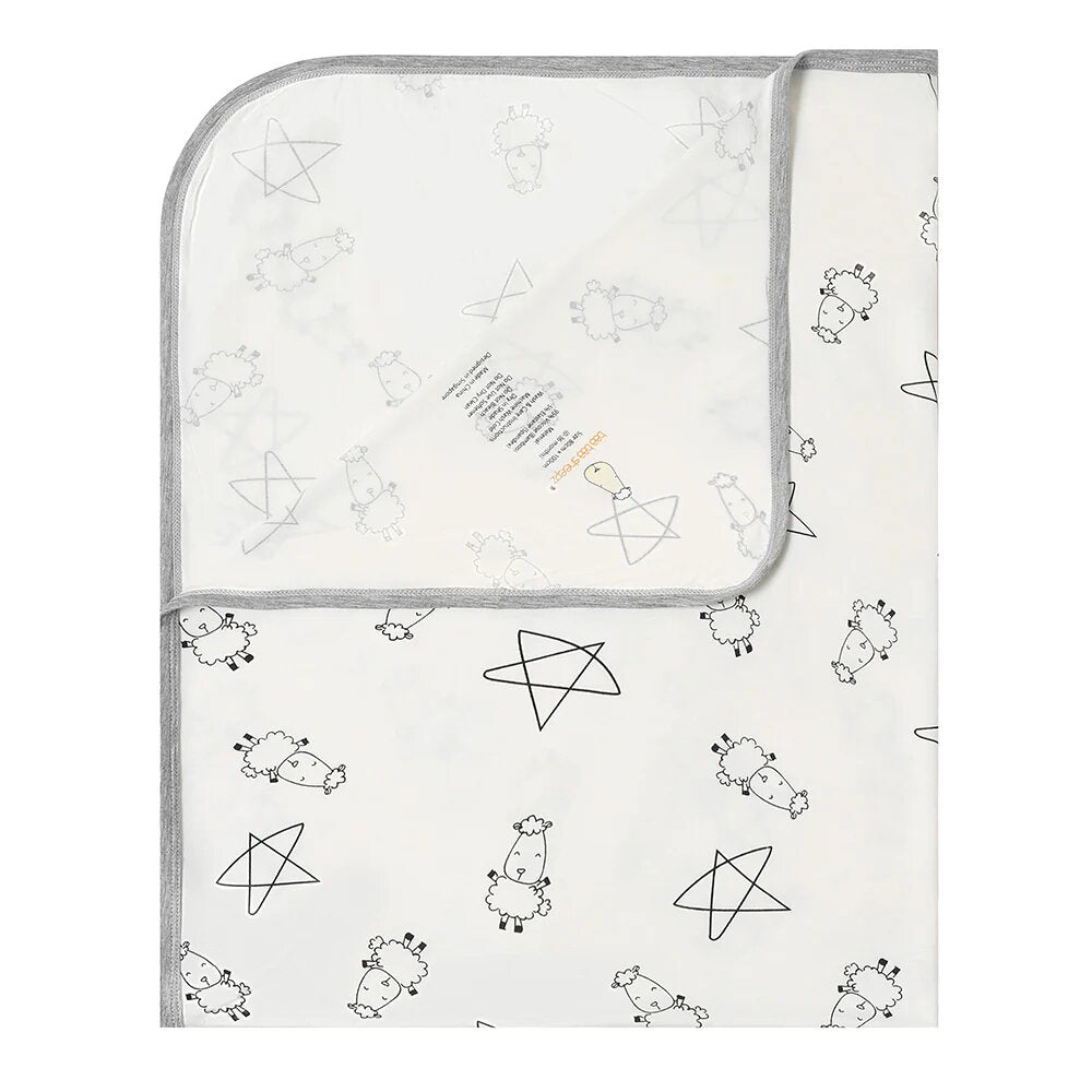 Baa Baa Sheepz Single Layer Blanket Cute Big Star & Sheepz White (0 - 36M)