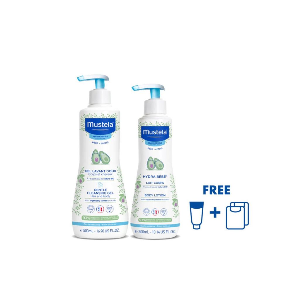 Mustela Gentle Cleansing Gel for Hair & Body + Mustela Hydra Bebe Body Lotion