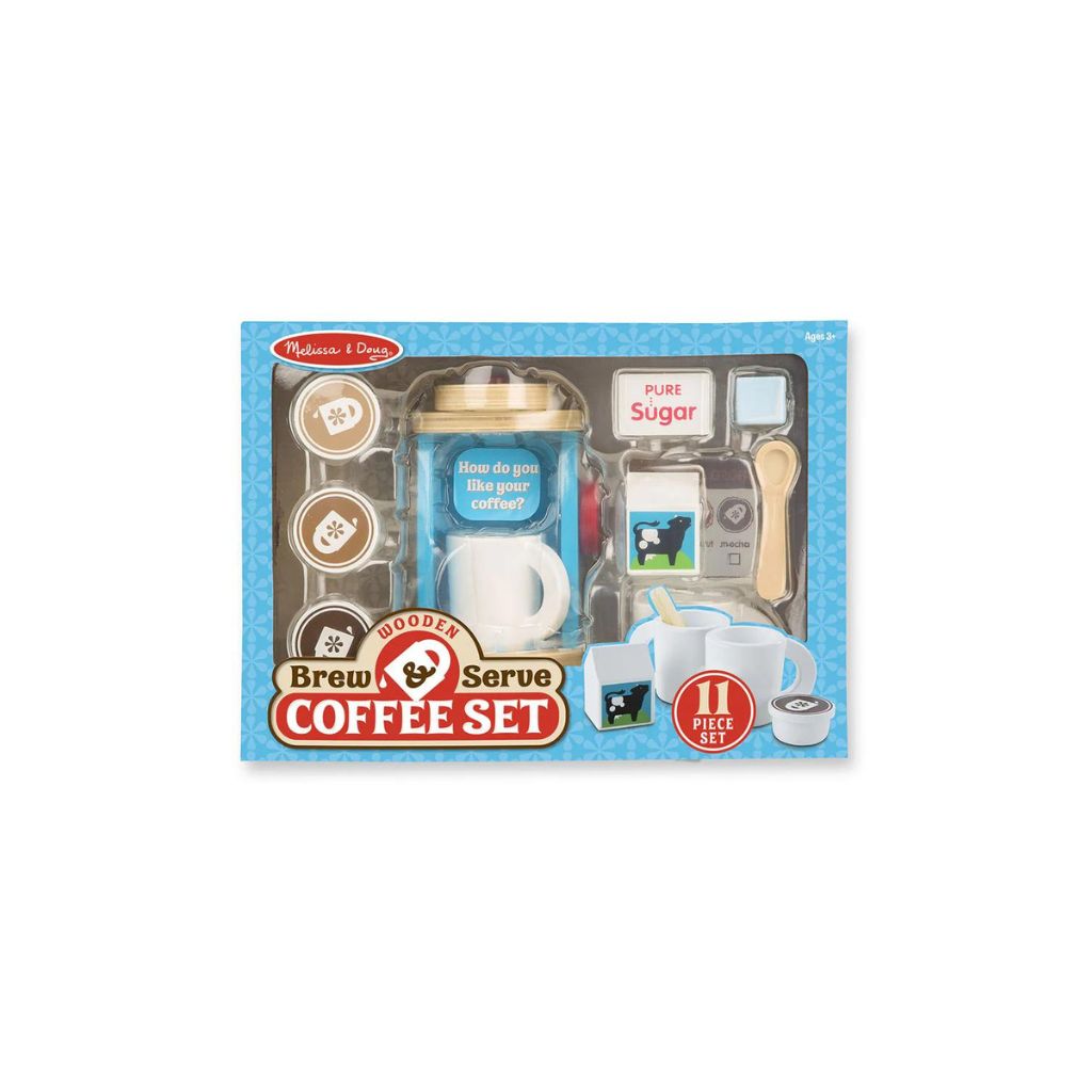 Melissa & Doug Wooden Brew & Serve Coffee Set