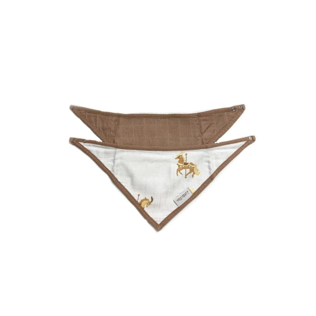 Little Rei Bandana Bib 2 Pc - Carousel Horses