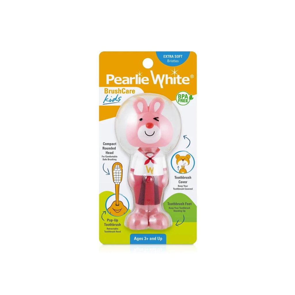 Pearlie White BrushCare Kids Pop-Up Extra Soft Toothbrush - Rabbit