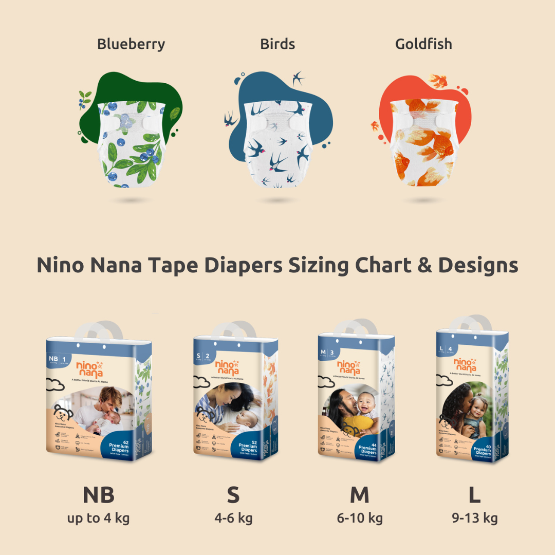 Nino Nana Tape Diapers (New)
