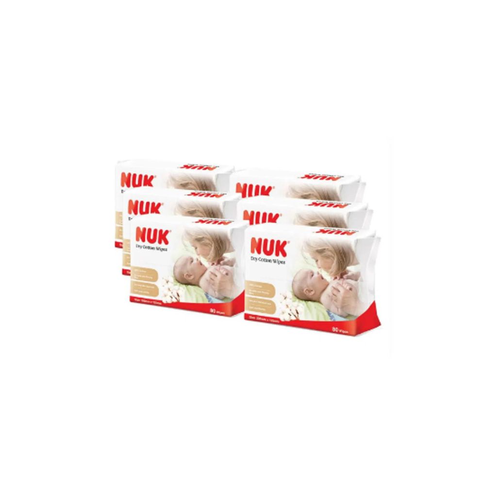 NUK Baby Dry Cotton Wipes (80 sheets) x 6