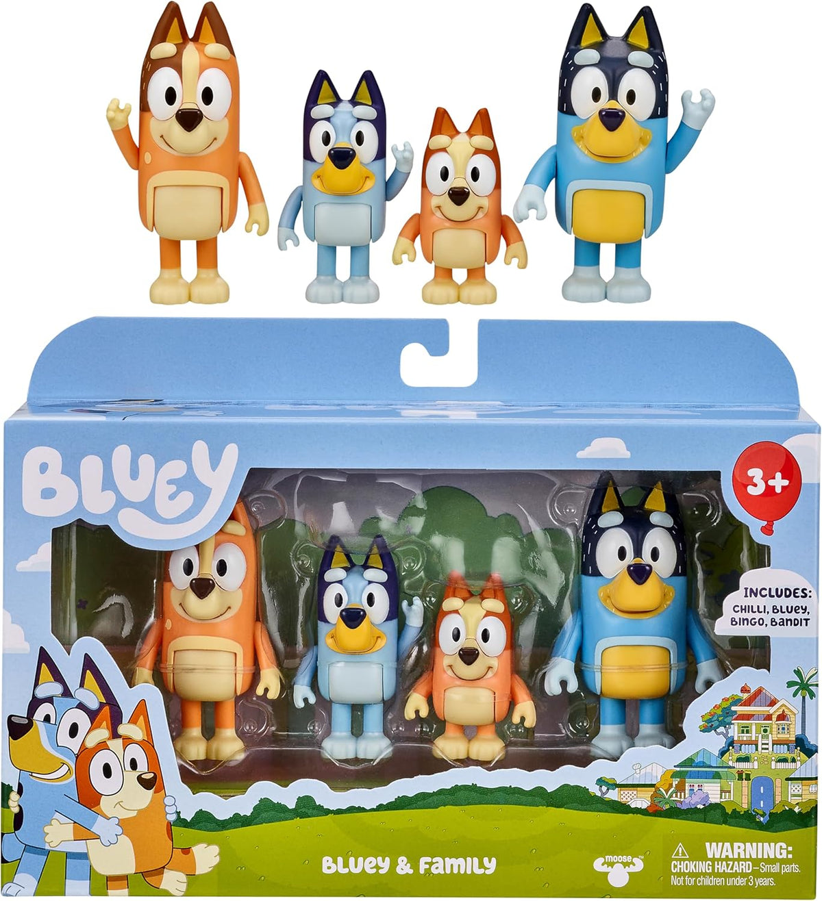 Bluey and Friends 4 Pack of Poseable Figures