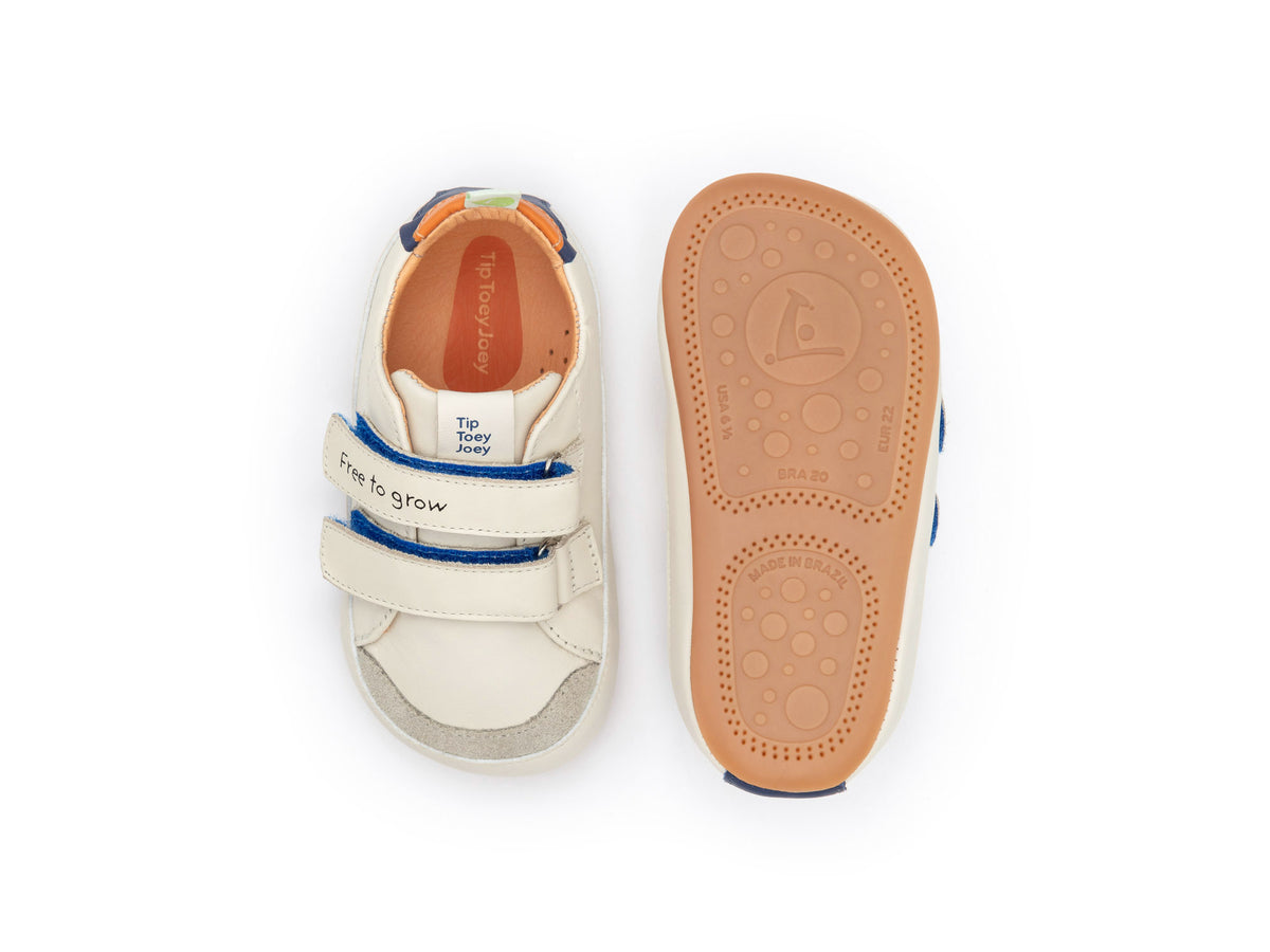 Tip Toey Joey Toddler Sneaker Bossy Play - Tapioca/Tangerine/Deep Ocean