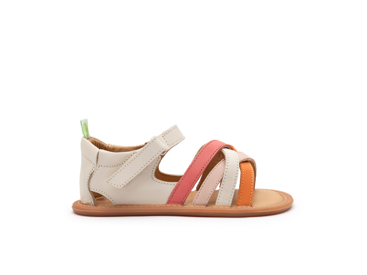 Tip Toey Joey Toddler Sandal Criss Cross - Tapioca/Tangerine/Coral Mat