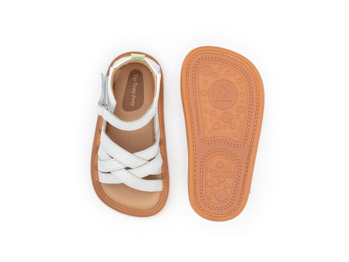 Tip Toey Joey Toddler Sandal Criss Cross - White