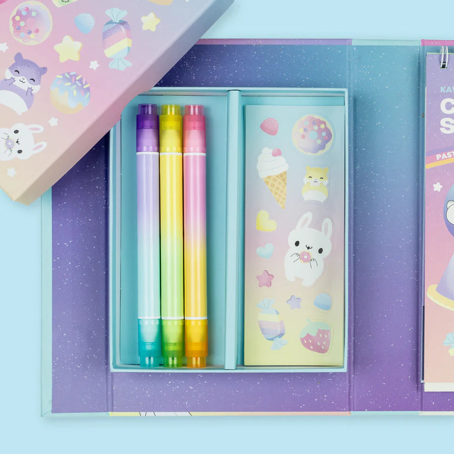 Tiger Tribe Pastel Colouring Set - Kawaii Cafe