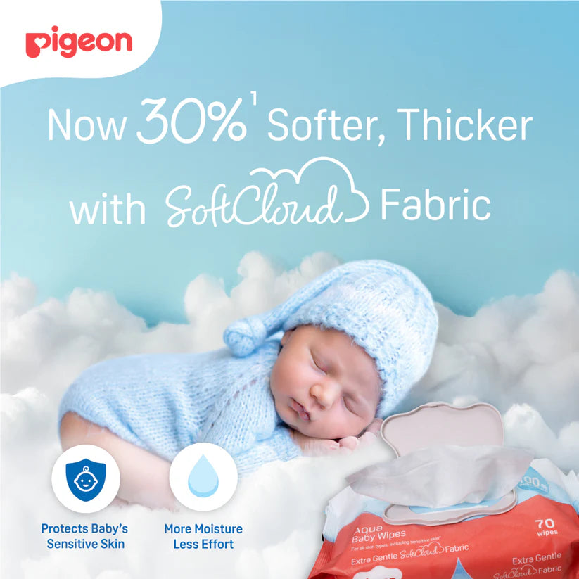 Pigeon Aqua Baby Wipes (20 Wipes x 3)